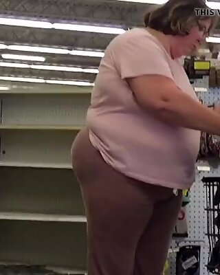 Huge BBW Ass and Hips Granny Close Up