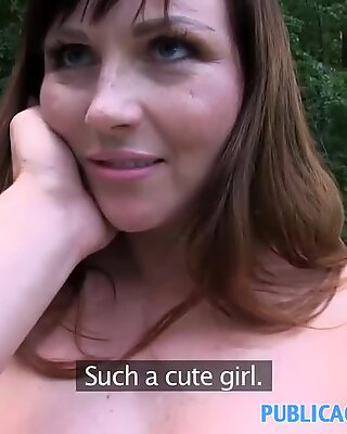 PublicAgent Brunette with huge boobs gets fucked outdoors
