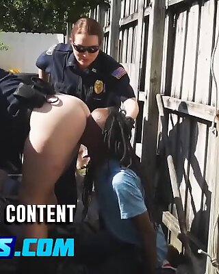 Busty cops dominating a rasta boner like whores