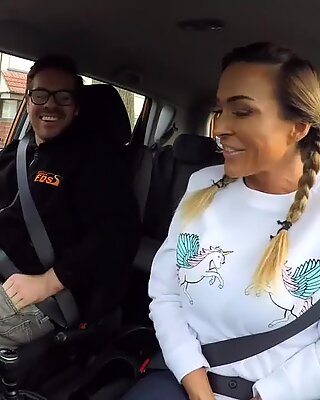 Busty milf publically fucks in driving lesson